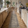 thumbnail image 3 of BERTHMEER 2'x6' Washable Runner Rugs for Hallway Bathroom Bedroom Entryway Kitchen Non Slip Brown Vintage Oriental Traditional Distressed Runner Rugs, 3 of 6