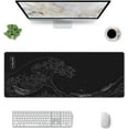 thumbnail image 4 of Extended Large Anime Black Mouse Pad The Great Wave off Kanagawa Painting Big Gaming Mouse Mat XXL Non-Slip Water-Resistant Rubber Base Computer Keyboard Mat Full Desk Mousepad 3D Pattern Keyboard Mat, 4 of 5