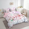 thumbnail image 3 of Manfei Xmas Candy Cnae 7 Pieces Bedding Comforter Set,Girls Dessert Full Bedding Set,Merry Christmas Fitted Sheet Flat Sheet For Kids,Microfiber Bedroom Decor Reversible, 3 of 8
