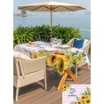 thumbnail image 5 of Outdoor Tablecloth with Umbrella Hole for Patio/Picnic/Party/Camping, Sunflower Waterproof Table Cloth Rectangle Table Cover Washable, Summer Botanical Yellow Floral Purple Plaid (60"x 120"), 5 of 8