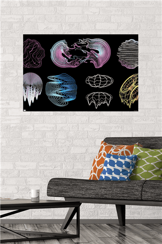 Retrofuturistic Shapes Wall Poster, 22.375" x 34"