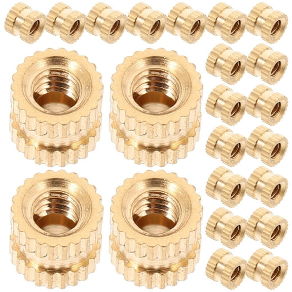 60pcs Copper Knurled Nuts Threaded Connector Nuts Compact Replacing Knurled Nut Thread Nuts