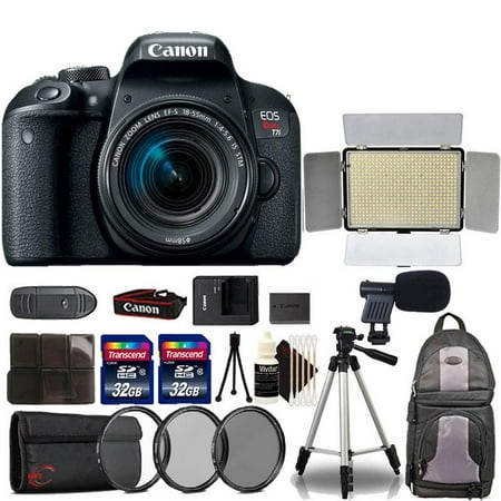 Canon EOS Rebel T7i 24.2MP Digital SLR with EF-S 18-55mm IS STM Lens , 600 LED Light and Accessory