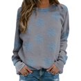 thumbnail image 1 of Gibobby Sudaderas navideñas Mujer Navidad vacaciones manga larga cuello redondo de nieve muñeco de nieve Santa hombro suéter sin capucha(Gris,CH), 1 of 4