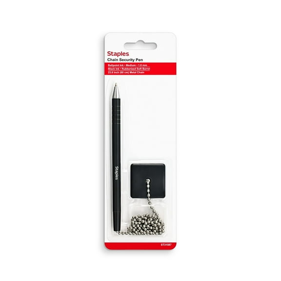 Staples Anchor Counter Top Pen Medium Point Black Ink 3/Pack ST31587VS