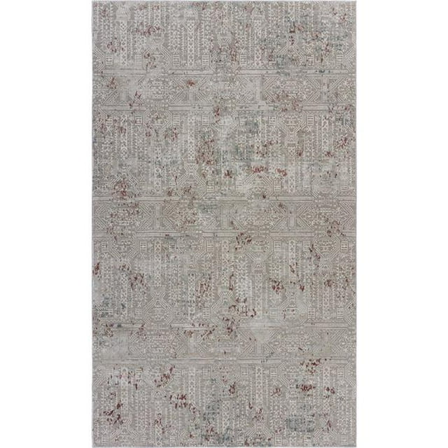 LR Resources IMAGI81516HMC7AA9 Abstract Rectangle Area Rug Harbor Mist & Cream - 7 ft. 10 in. x 10 ft. 9 in.