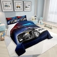 thumbnail image 2 of Police Car Comforter Sets King Size,Policeman Vehicle Bedding Set ,Red Blue Cop Lights Down Comforter Geometric Graphics Duvet Sets Bedroom Decor With 2 Pillow Cases, 2 of 6