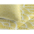 thumbnail image 3 of Ambesonne Japanese Quilted Coverlet 3 Pcs, Vintage Bohem Geometric, King Size, Yellow and Cream, 3 of 4