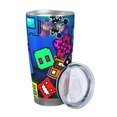 thumbnail image 2 of Saiise Geometry Dash Print Tumbler 20 Oz Stainless Steel Vacuum Insulated with Straw Coffee Cup for Home,Office,Outdoor Works Great for Ice Drinks and Hot Beverage, 2 of 8