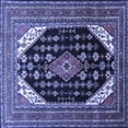 thumbnail image 1 of Ahgly Company Machine Washable Indoor Square Medallion Blue Traditional Area Rugs, 4' Square, 1 of 4