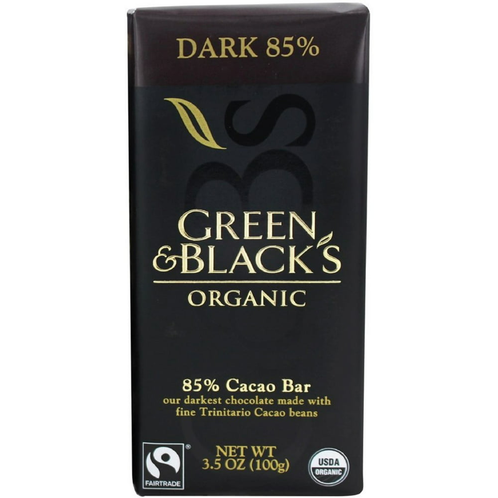 Green & Black's Organic Dark Chocolate Bar, 3.17 oz bars, 85% Cacao, 10 ...