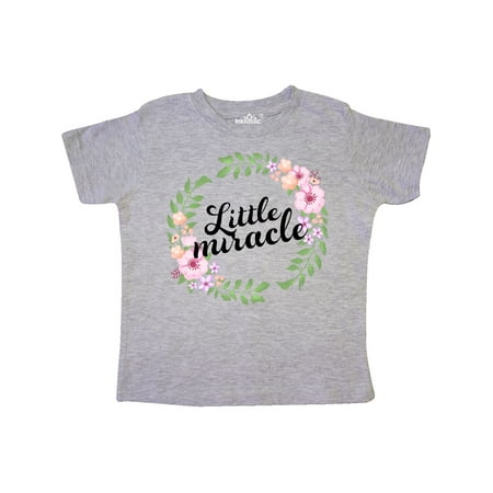 

Inktastic Little Miracle with Textured Floral Circle Gift Toddler Boy or Toddler Girl T-Shirt