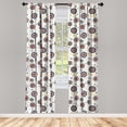 thumbnail image 3 of Ambesonne Bee Curtains, Sunflowers and Funny Bees, Pair of 28"x84", Dark Blue Ruby Mustard, 3 of 5