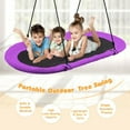 thumbnail image 6 of Gymax 60'' Saucer Tree Swing Surf Outdoor Adjustable Kids Giant Oval Platform Swing Set Purple, 6 of 10