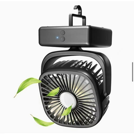 

Speeds Outdoor Camping Fans With LED Lantern 5200mAh Battery Hanging Hook USA