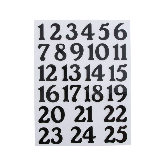 Iron-On Countdown Numbers, Craft Supplies, Christmas, 1 Pieces