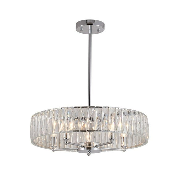 Bethel International Chandelier Chrome Metal & Crystal