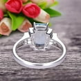 thumbnail image 2 of 7x5mm Emerald Cut 1.50 Carat Aquamarine Engagement Ring Anniversary Gift in 10k White Gold, 2 of 5