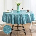 thumbnail image 1 of FFIY Waterproof Vinyl Tablecloth, Round Heavy Duty Table Cloth, Wipeable Table Cover for Kitchen and Dining Room (Beige, 60" Round), 1 of 7