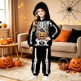 thumbnail image 5 of CAIVO Girls Halloween Outfit Sets Two Piece Skeleton Printed Hoodie Long Sleeve Sweatshirt With Pants Toddler Kids Fall Casual Tracksuit Clothing Set, 5 of 5