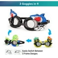 thumbnail image 4 of Dolfino Shark, Dino, and Monster Truck  3-in-1 Swim Adjustable Goggle Set for Children, Multi-Color, Unisex, 4 of 9