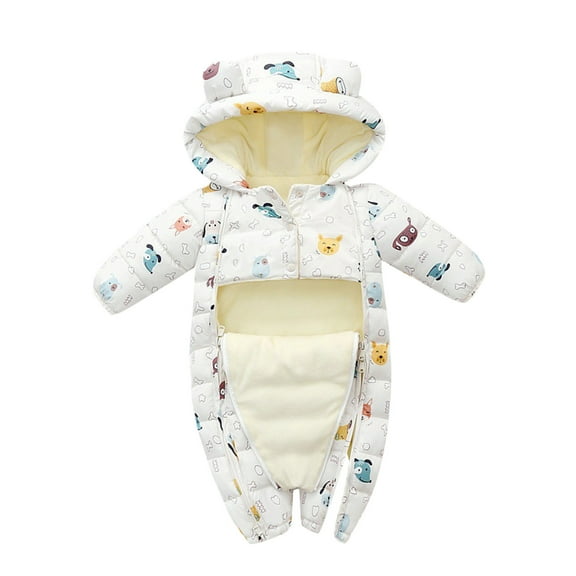 EnJoCho Toddler Coats for Girls 5t Baby Boys Girls Cute Cartoon Hooded Snow Wear Jumpsuit Outwear Snowsuit Padded Jacket Warm Romper Coat Winter Warm Jacket Trendy Sports Outer Wear Coats