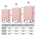 thumbnail image 4 of Tcbosik 3 Piece Hardshell Luggage Set with Spinner Wheels, Lightweight Travel Suitcase, 20/24/28 inch, Pink, 4 of 9