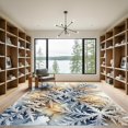 thumbnail image 2 of ODIKA 2'x3' Machine Washable Non-Slip Area Rug, Abstract White High Traffic Rug, Blue, 981471, 2 of 7