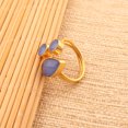 thumbnail image 2 of Dive into a Sea of Elegance with Our Blue Chalcedony Gemstone Gold Plated Adjustable Ring, 2 of 2