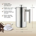thumbnail image 5 of MIRA 20oz French Press Coffee Maker, Double Wall Insulated Stainless Steel, Blue, 5 of 7