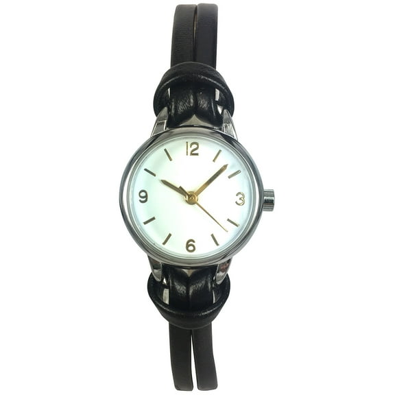 Time and Tru Women's White Dial Wristwatch with PU Strap
