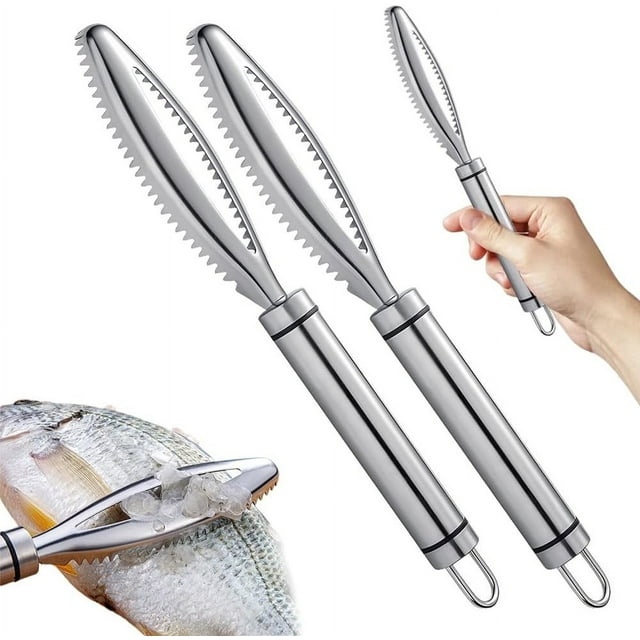 Outil pour Gratter les Écailles de Poisson Outil Multifonction en Acier Inoxydable Dissolvant d'Écailles de Poisson Kit de Nettoyage Poisson de Première Qualité