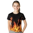 thumbnail image 2 of Garronmavis Orange Flame T-Shirts for Kids 9-10 Boys Girls Summer Short Sleeve Crewneck Shirts Lightweight Casual Sport Streetwear Tops Comfy Everyday Shirts for School & Play, 2 of 6