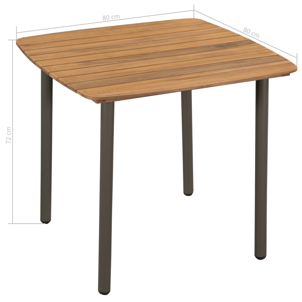 Kepooman 31.5" Outdoor Patio Solid Acacia Wood Rectangle Dining Table, Brown