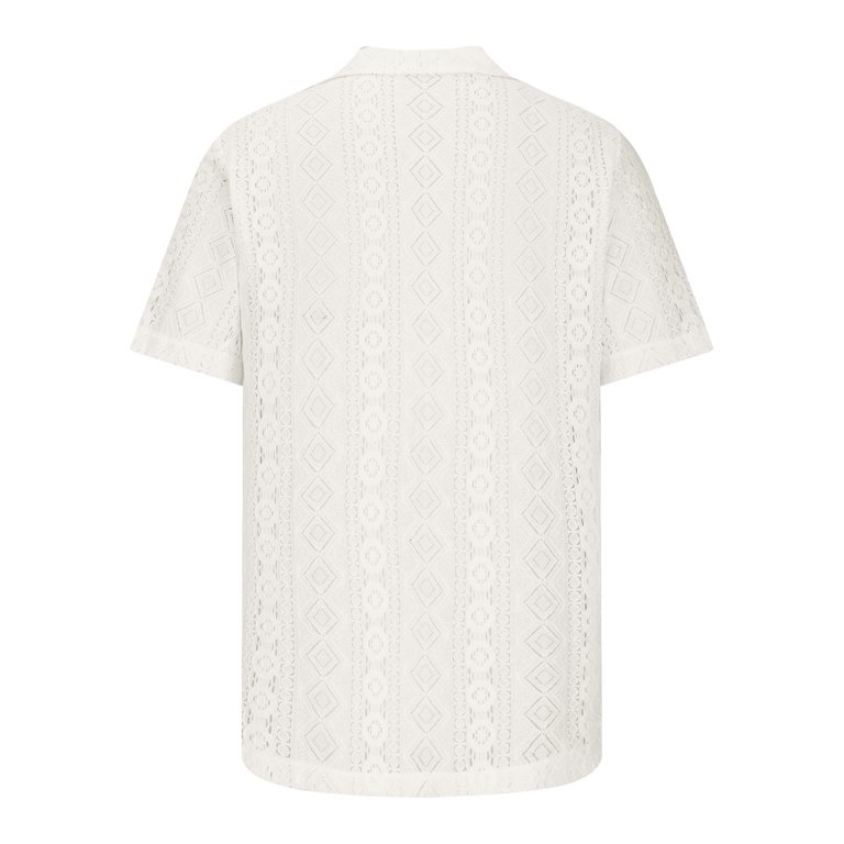 Miluxas Mesh Tops Men's Sheer Mesh See Through Button Front