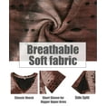 thumbnail image 4 of CASSIE LIZ Womens Plus Size Tops 2X Summer Tie Dye Shirts Ripped Brown V Neck Fashion Short Sleeve Tee Loose Fit Tunics Spring Blouses Casual Slit Hem Pullovers 2XL 18W 20W, 4 of 5