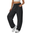 thumbnail image 3 of Sundazz Barrel Sweatpants Women Baggy Wide Leg Sweat Pants Drawstring Workout Pants with Pockets, XS-XL, 3 of 7