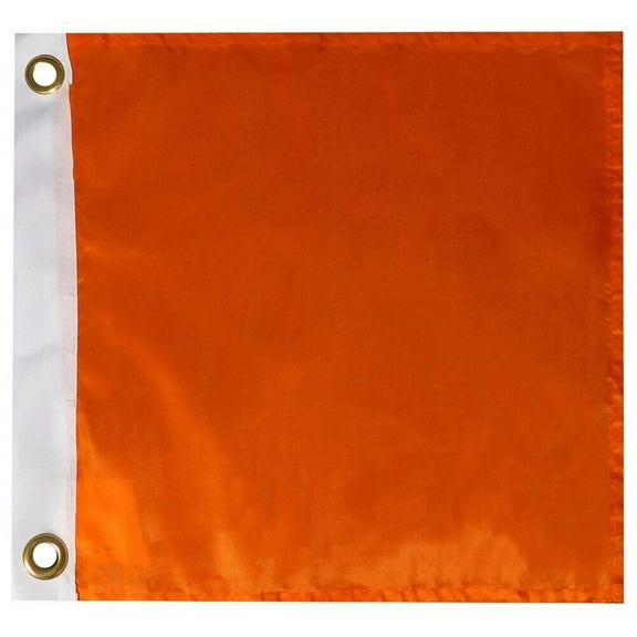 Safety Caution Orange Solid Color 12"x12" Rough Tex 100D Car Boat Flag Grommets