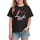 thumbnail image 2 of Blusas y camisas de manga corta con cuello redondo para niños y niñas, camisetas gráficas de manga corta, blusas con estampados bonitos para la temporada escolar., 2 of 9