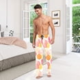 thumbnail image 6 of FORMRS Mens Pajama Pants with Pockets Sleepwear Lounge Bottoms Sizes S-2XL, Pink Floral Orange, 6 of 7