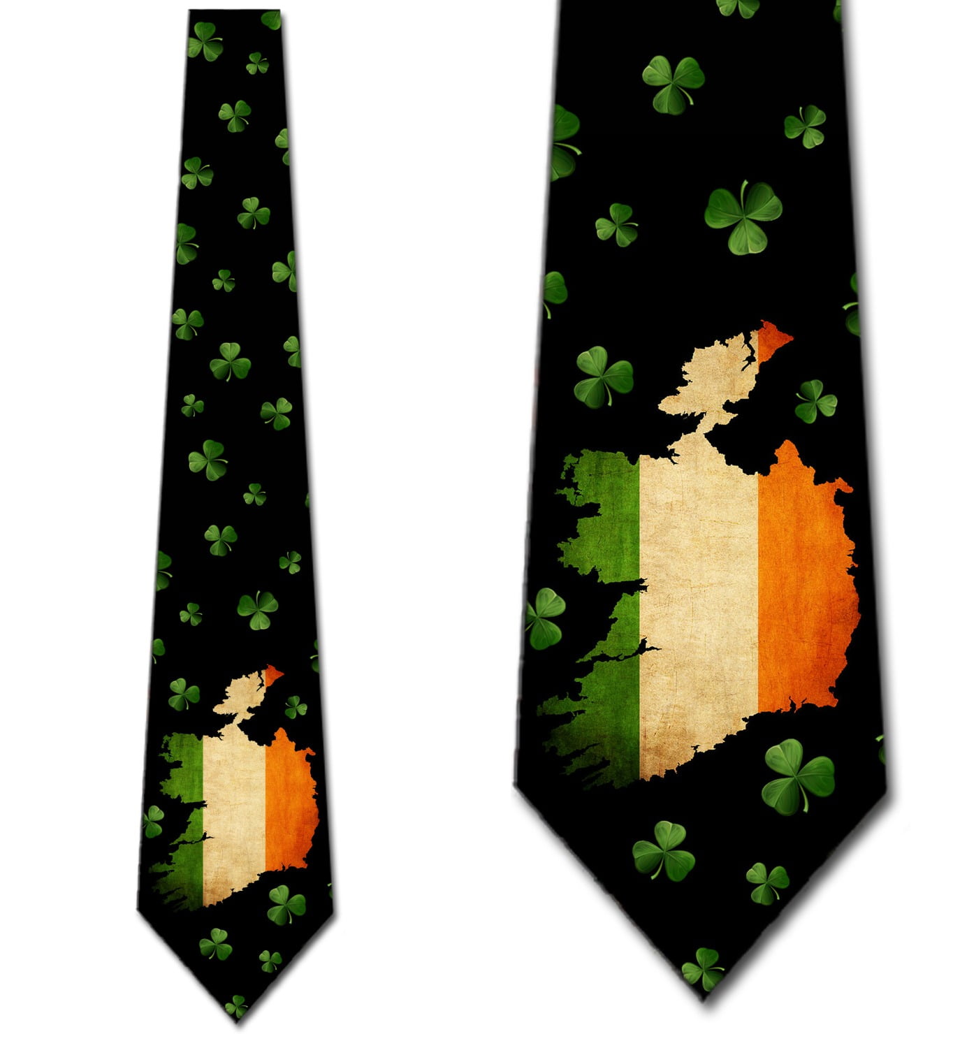 Ireland Flag Ties and Shamrocks Necktie Mens Tie by Three Rooker