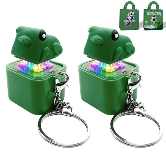 Frog Croaking Fidget Toy, Frog Croaking Keychain With Sound LED lights, Rechargeable Keyboard Clicker For Stress Relief Anxiety Fun Gifts, Portable Noise Keychain Toy (2PCS)