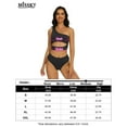 thumbnail image 5 of Women High Waisted Bikini Set Ribbed One Shoulder Two Piece Cutout Sleeveless Swimsuits Suit, 5 of 5