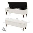 thumbnail image 3 of Dycanpo 50.8" Linen Storage Ottoman Bench Storage Chest for Bedroom,Entryway - Beige, 3 of 10