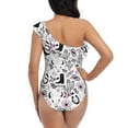 thumbnail image 5 of Picia Cowboy Pattern Women's One Piece Swimsuits,One Shoulder Swimwear Asymmetric ,Ruffle Monokinis Bathing Suits,High Waisted Flattering Bathing Suits-, 5 of 8
