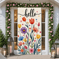 thumbnail image 6 of Colorful Welcome Banner Floral Black Display Green Leaves Cartoon Style Pet Backdrop for Home Decoration Garden Party Welcome Scene, 6 of 9