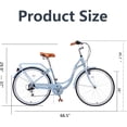 thumbnail image 2 of Beach Cruiser Bike for Women 24/26 Inch Ladies Bike 11 Speed Complete Cruiser Bikes with Dual V-Brake and Adjustable Seat, Adult City Bike for Women, Men, 2 of 8