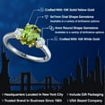 thumbnail image 2 of Gem Stone King 10K Two Tone Gold Green Peridot and Sky Blue Aquamarine Engagement Ring for Women | 2.60 Cttw | Oval 9X7MM | Gemstone August Birthstone | Size 6, 2 of 6