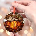 thumbnail image 4 of Sleeping Hedgehog Ornament  Cute Autumn Animal on Pumpkin with Fall Leaves and Berries, Woodland Window Decor Gift for Nature Lovers, 2025, Holiday 2025, Holiday Decoration,, 4 of 5