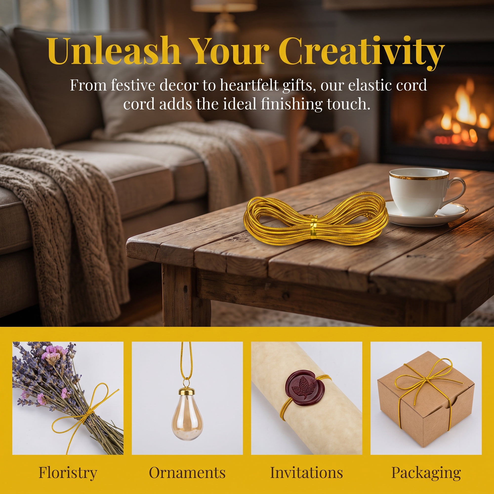 Unique Bargains Natural Jute Twine for Gift Wrapping and Crafting Uses Gold 5.5 Yard